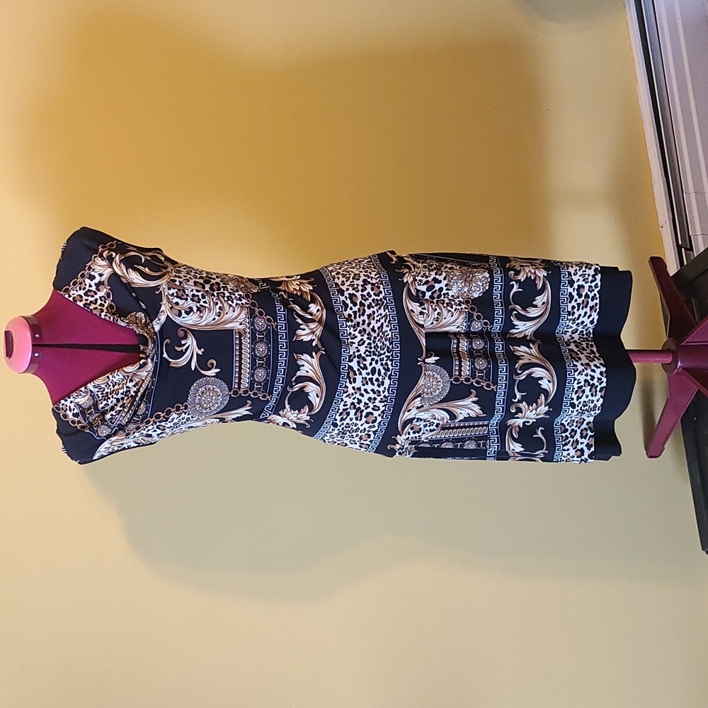 Dress - roman print two peice